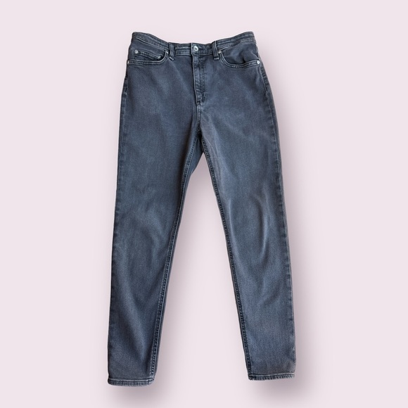 Rag & Bone Nina high-rise ankle skinny jeans w/ stretch, charcoal gray WYTHE - Picture 2 of 12